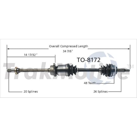 Surtrack Axle Cv Axle Shaft, To-8172 TO-8172